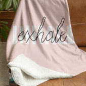 Moderne Pastel Roze Inhale Exhale Quote Sherpa Deken