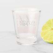 Moderne Pastel Roze Inhale Exhale Quote Shot Glas (Achterkant)