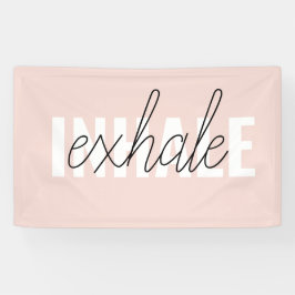 Moderne Pastel Roze Inhale Exhale Quote Spandoek