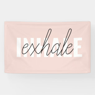 Moderne Pastel Roze Inhale Exhale Quote Spandoek