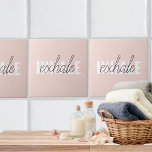 Moderne Pastel Roze Inhale Exhale Quote Tegeltje<br><div class="desc">Moderne Pastel Roze Inhale Exhale Quote</div>