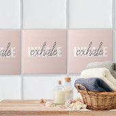 Moderne Pastel Roze Inhale Exhale Quote Tegeltje