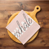 Moderne Pastel Roze Inhale Exhale Quote Theedoek