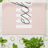 Moderne Pastel Roze Inhale Exhale Quote Theedoek (Gevouwen)