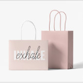 Moderne Pastel Roze Inhale Exhale Quote Tweekleurige Koffiemok