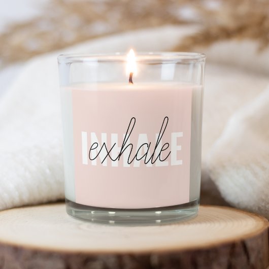 Moderne Pastel Roze Inhale Exhale Quote Vierkante Sticker