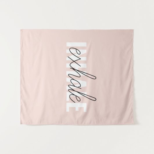 Moderne Pastel Roze Inhale Exhale Quote Wandkleed (Voorkant (horizontaal))