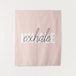Moderne Pastel Roze Inhale Exhale Quote Wandkleed