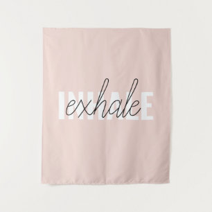 Moderne Pastel Roze Inhale Exhale Quote Wandkleed