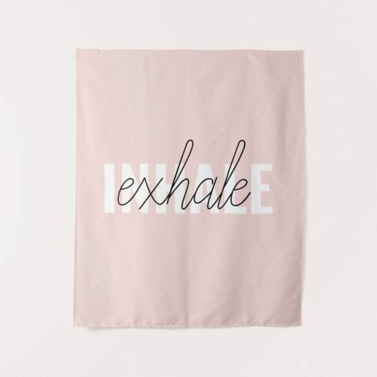 Moderne Pastel Roze Inhale Exhale Quote Wandkleed (Voorkant)