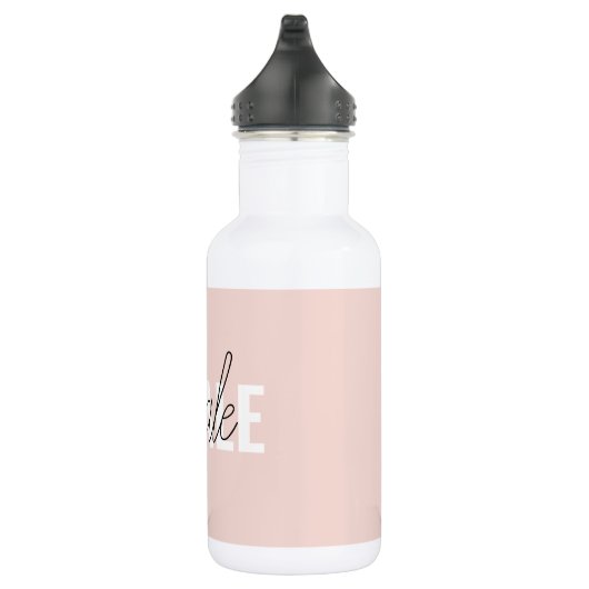 Moderne Pastel Roze Inhale Exhale Quote Waterfles (Rechts)