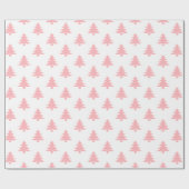 Moderne pastel roze kerstbomen cadeaupapier (Vlak)