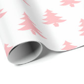 Moderne pastel roze kerstbomen cadeaupapier (Rol Hoek)