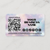 Moderne Pastel roze Lichte Flare QR Code Visitekaartje (Voorkant)