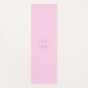 Moderne Pastel Roze Monogram Vrouwelijk Yogamat