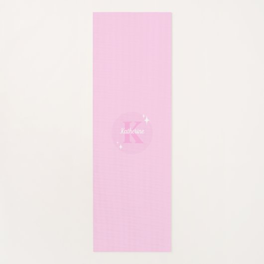Moderne Pastel Roze Monogram Vrouwelijk Yogamat (Voorkant)