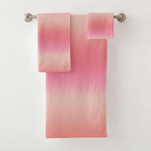 Moderne Pastel Roze, Perzik en Blush Ombre Gradiën Bad Handdoek (Insitu)