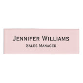 Moderne Pastel Roze Professionele Executive Magnet Naambadge (Voorkant)