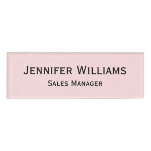 Moderne Pastel Roze Professionele Executive Magnet Naambadge