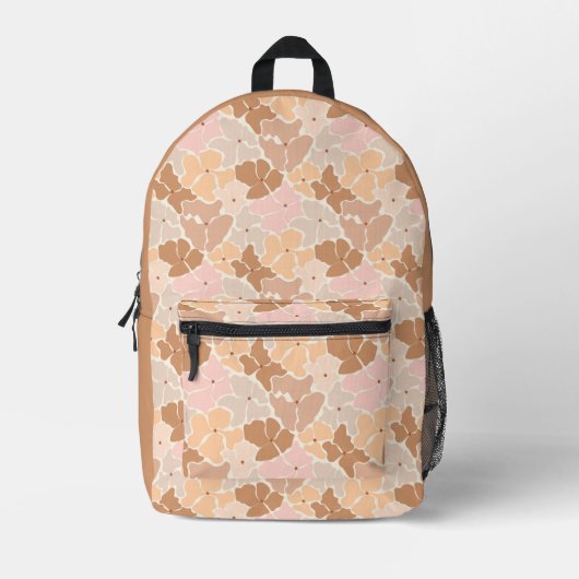 Moderne pastel roze Sinaasappel bloemig meisjespat Bedrukte Rugzak (Voorkant)