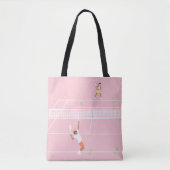 Moderne Pastel Roze Tennis Match Tote Bag (Voorkant)