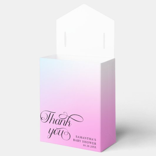 Moderne pastel roze wolk negen Baby shower Bedankdoosjes (Geopend)