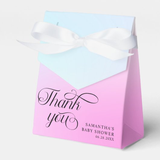 Moderne pastel roze wolk negen Baby shower Bedankdoosjes (Voorkant Zijde)