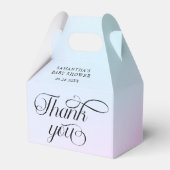 Moderne pastel roze wolk negen Baby shower Bedankdoosjes (Achterkant)