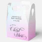 Moderne pastel roze wolk negen Baby shower Bedankdoosjes (Geopend)