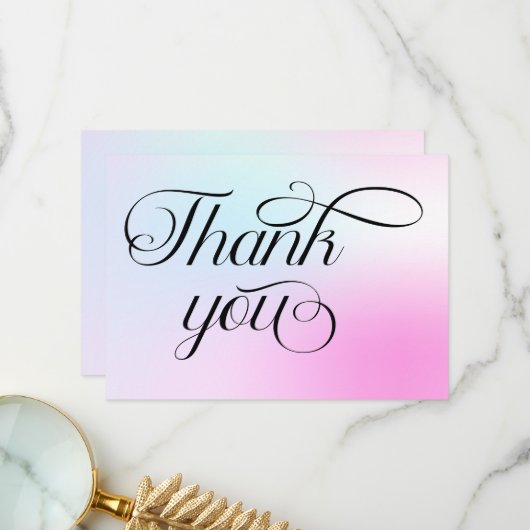 Moderne pastel roze wolk negen Baby shower Bedankkaart (Voorkant / Achterkant in situ)