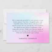 Moderne pastel roze wolk negen Baby shower Bedankkaart (Achterkant)