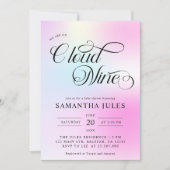 Moderne pastel roze wolk negen Baby shower Kaart (Voorkant)