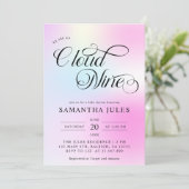 Moderne pastel roze wolk negen Baby shower Kaart (Staand voorkant)