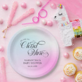 Moderne pastel roze wolk negen Baby shower Papieren Bordje (Feest)