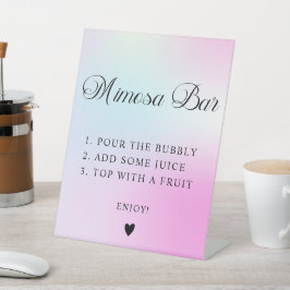 Moderne pastel roze wolk negen Baby shower Reclamebord Met Voetstuk