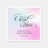 Moderne pastel roze wolk negen Baby shower Servet (Voorkant)