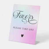 Moderne pastel roze wolk negen gunsten reclamebord met voetstuk (Voorkant)