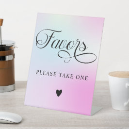 Moderne pastel roze wolk negen gunsten reclamebord met voetstuk