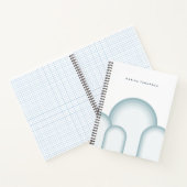 Moderne pastel salie groen retro  notitieboek (Binnen)