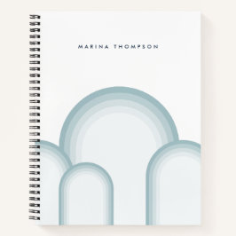 Moderne pastel salie groen retro  notitieboek