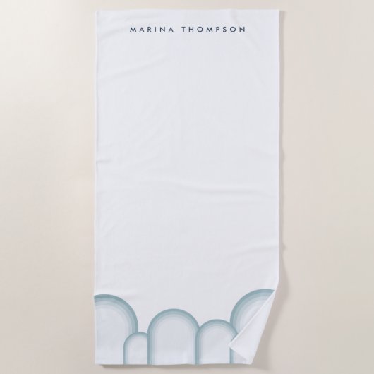 Moderne pastel salie groen retro  strandlaken (Voorkant)