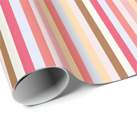Moderne pastel Snoep streep Cadeaupapier (Rol Hoek)