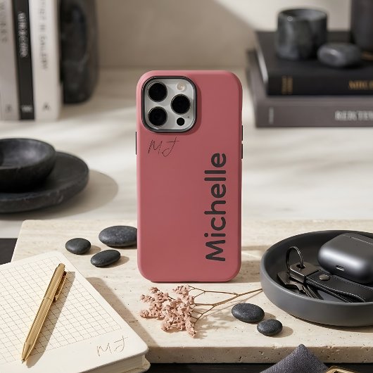 Moderne Pastel Stof Roze Esthetiek Aangepaste Naam Case-Mate iPhone Case