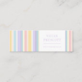 Moderne Pastel Streep Frame Ontwerp Mini Visitekaartje (Voorkant)