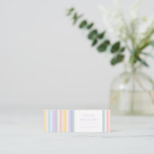 Moderne Pastel Streep Frame Ontwerp Mini Visitekaartje (Staand voorkant)