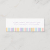 Moderne Pastel Streep Frame Ontwerp Mini Visitekaartje (Achterkant)
