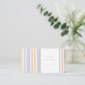 Moderne Pastel Streep Frame Ontwerp Visitekaartje (Staand voorkant)