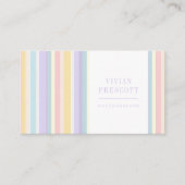 Moderne Pastel Streep Frame Ontwerp Visitekaartje (Voorkant)