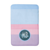 Moderne Pastel Streep Roze & Blauw Persoonlijk Badmat (Voorkant Verticaal)