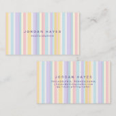 Moderne Pastel Streep Visitekaartje (Voorkant / Achterkant)